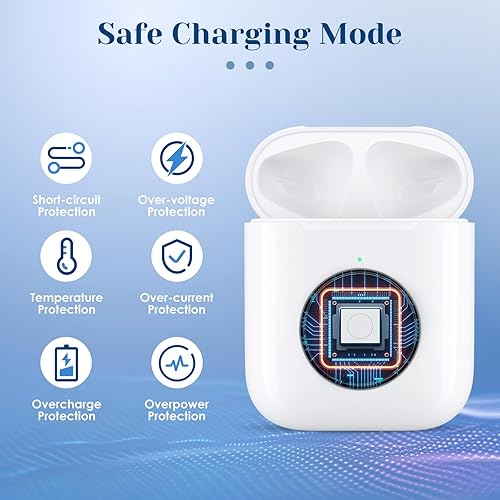 Miniatura 5 de Funda de carga inalámbrica compatible con AirPods de 1 y 2 generación, funda de carga inalámbrica de repuesto para AirPods 1 2 Generación con botón