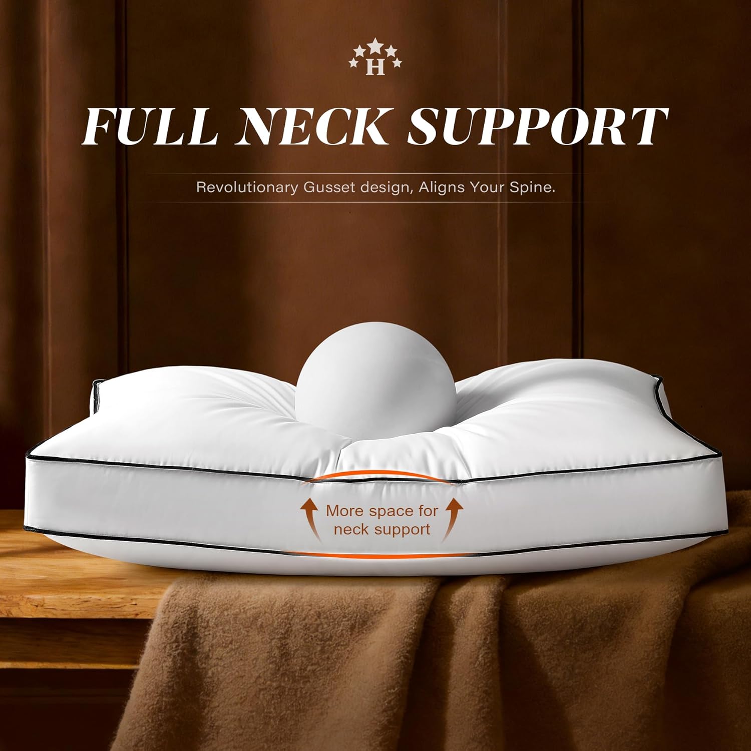 Goose Feather Down Pillows Queen Size Set of 2, Down Surrounded Hotel Collection Bed Pillow for Sleeping with 3 Inch Gusset, 2 Pack, Fluffy Plush for Side, Back Sleepers 20x30 in. - Image 3