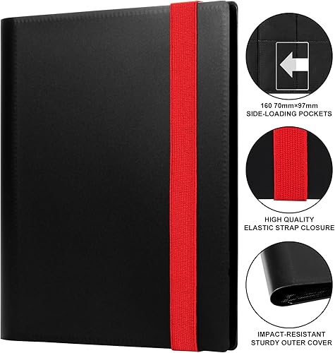 Miniatura 2 de GEAoffice Carpeta de tarjetas de 4 bolsillos  Carpeta pequeña de colección de tarjetas coleccionables  Carpeta de bolsillo de carga lateral 160 para