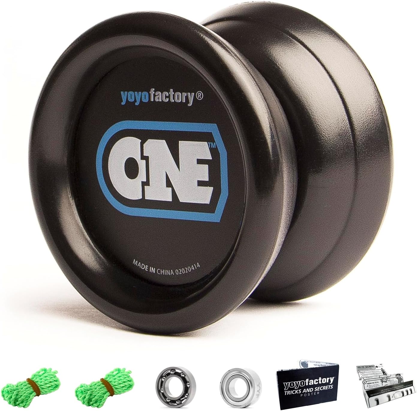 YOYO FACTORY ONE Yo Yo – Beginner Professional Yo-Yo for Kids & Adults | Responsive Trick YoYo for Learning, Practice & Fun - Black