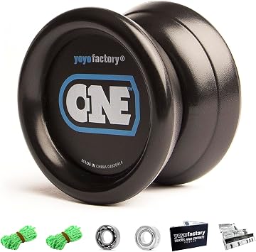 YOYO FACTORY ONE Yo Yo Beginner Professional Yo-Yo for Kids & Adults | Responsive Trick YoYo for Learning, Practice & Fun - Black
