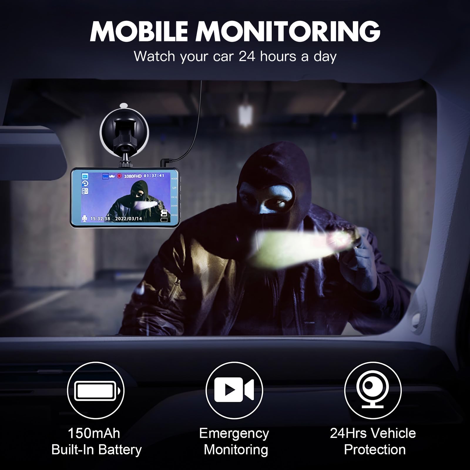 Videocamera Auto Doppio Obiettivo Gc1064 Schermo Touch