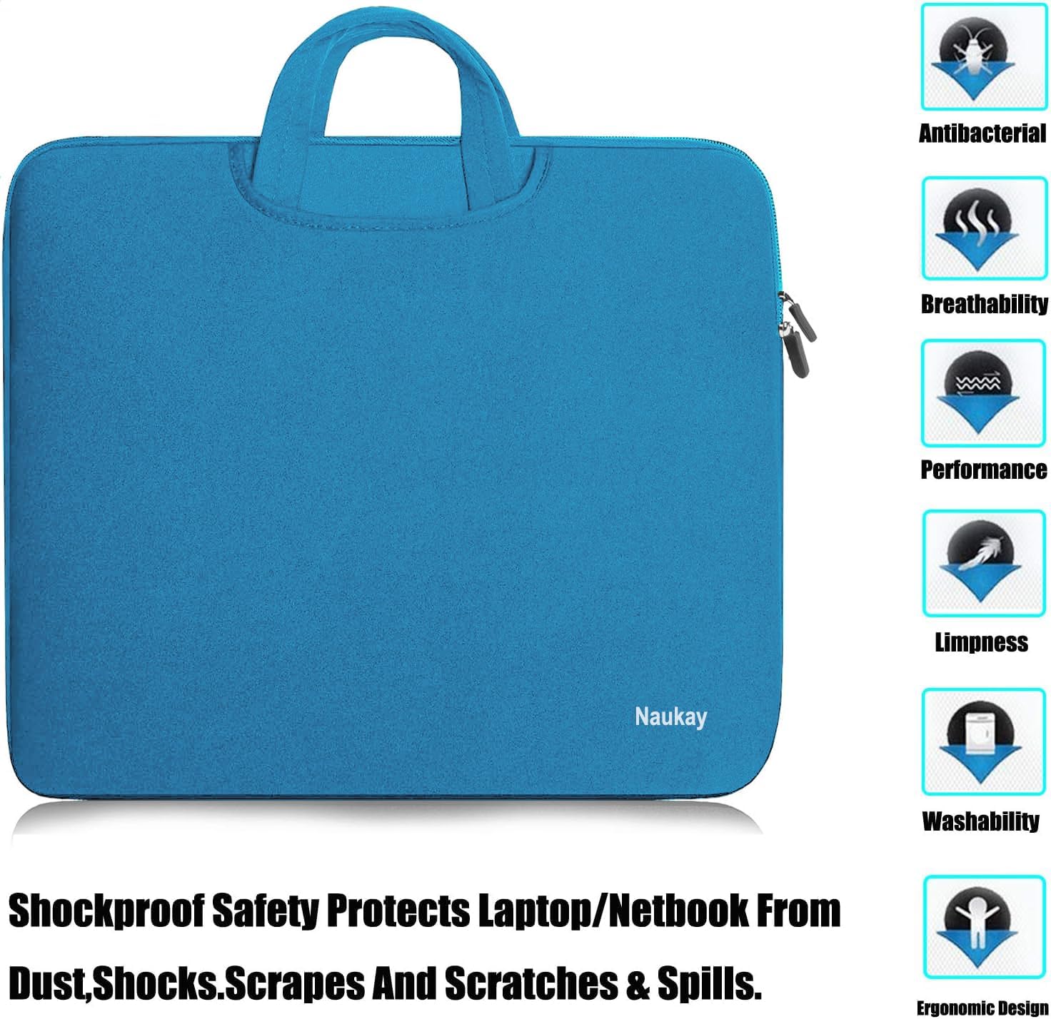 Laptop Sleeve Case 15.6 Inch, Durable Slim Briefcase Handle Bag & with Extra Pockets, Notebook Computer Protective Case for 15 15.6 inch HP, Dell, Acer, Asus, Chromebook, Ultrabook, Sky Blue - Image 7