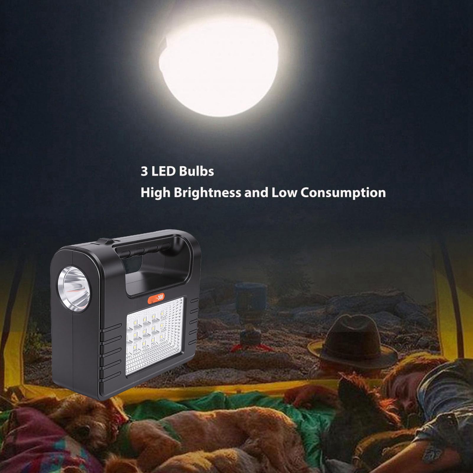 Stazione di Alimentazione Solare con Luce LED, Batteria Ad Alta capacità da 12000 MAh, Ricarica Solare, Alimentazione di Emergenza Domestica per Dispositivi Essenziali