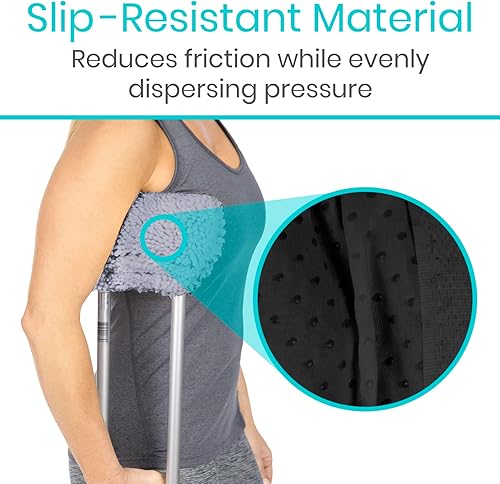 Miniatura 12 de Vive Almohadillas para muletas de piel de oveja y empuñaduras de mano, cómodas, transpirables, lavables a máquina para adultos, fundas de accesorios