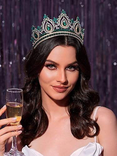 Miniatura 3 de SWEETV - Corona de reina para mujer, tiara nupcial para novias, tiara de princesa, diadema de quinceañera para concursos de belleza