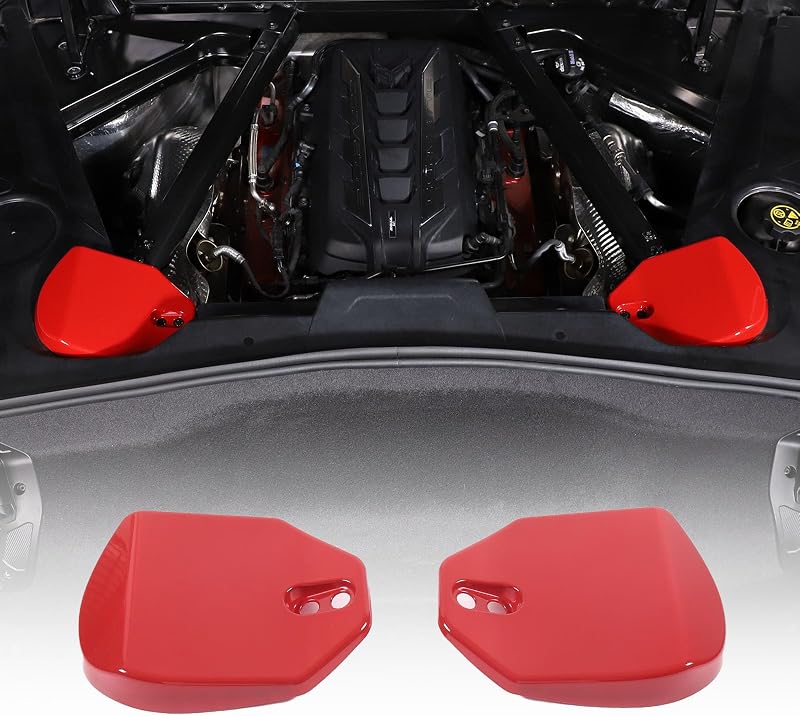 Tampas das torres dos amortecedores traseiros CHEAYAR para Chevrolet Corvette C8 2020–2023, ABS, Sports red – 2 unidades