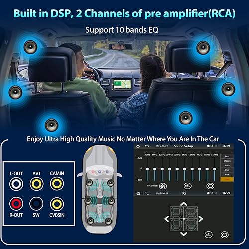 Miniatura 8 de Estéreo de coche de doble DIN compatible con Apple CarPlayAndroid Auto de 6.8 pulgadas, pantalla táctil Bluetooth AMFM Radio 2X USB (ambos de carga