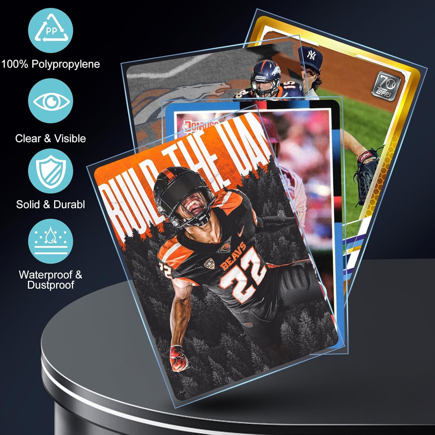 Guirnd 600 Counts Clear Card Sleeves, 2.5'' x 3.5'' Penny Sleeves for Trading Cards, Soft Sleeves Fit for Trading Cards, Baseball Cards, Basketball Cards, Football Cards and Gaming Cards