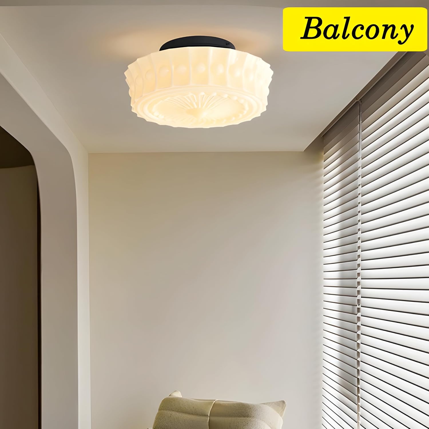 Bofea-Cream Glass Semi Flush Mount Ceiling Light Creative Sunflower Ceiling Light Fixture,Vintage Black Flush Mount Ceiling Lamp,Mid Century Ceiling Lighting for Bedroom,Hallway,Schoolhouse Kitchen.
