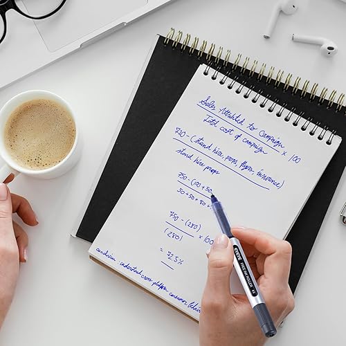 Miniatura 8 de EYEYE Paquete de 25 bolígrafos azules de punta extra fina de 0.020 in, secado rápido, tinta líquida, bolígrafo de escritura suave para diario, toma