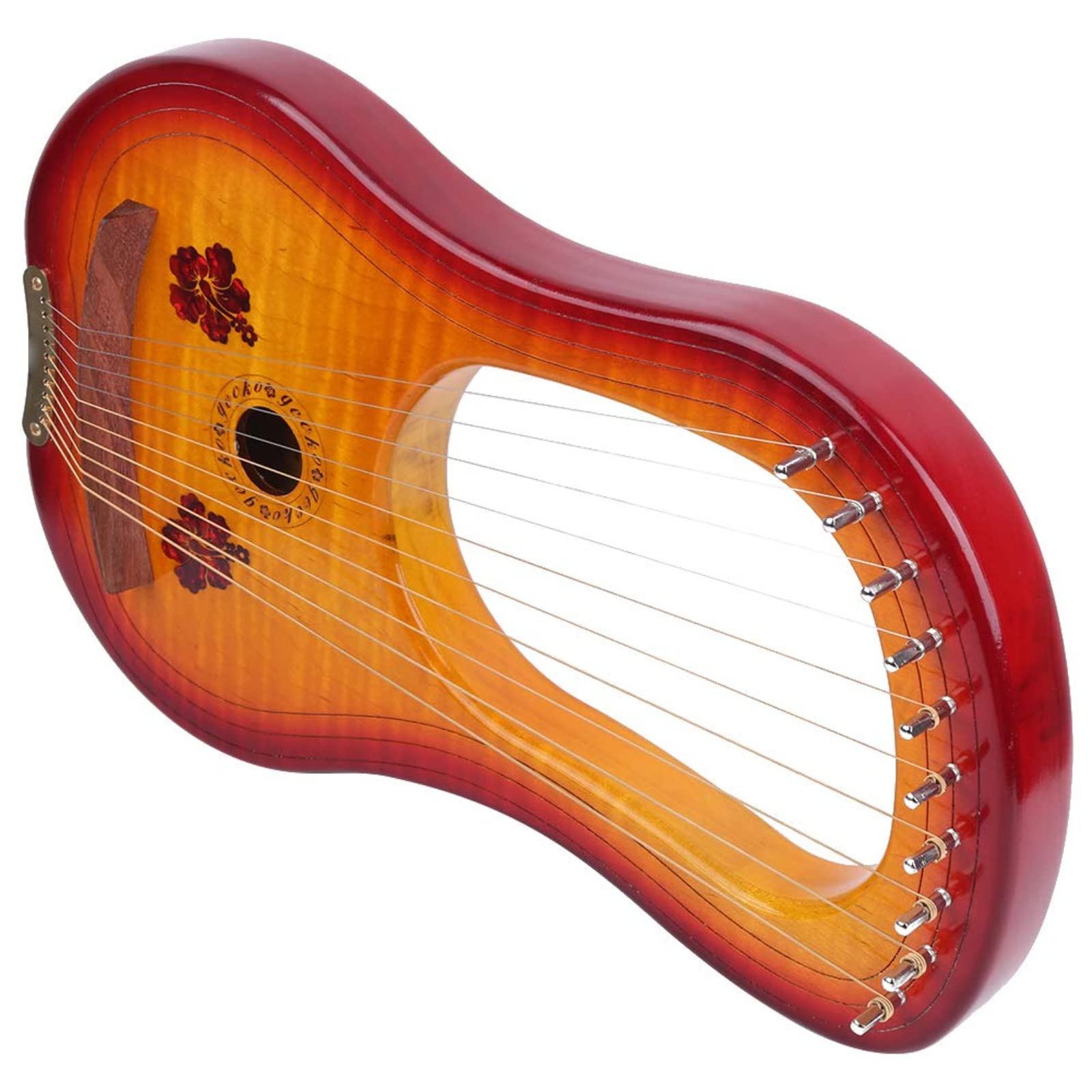 harfa liryczna, 10-strunowa lira, harfa, mahoń, instrument muzyczny z litego drewna kluczem do strojenia, przenośna