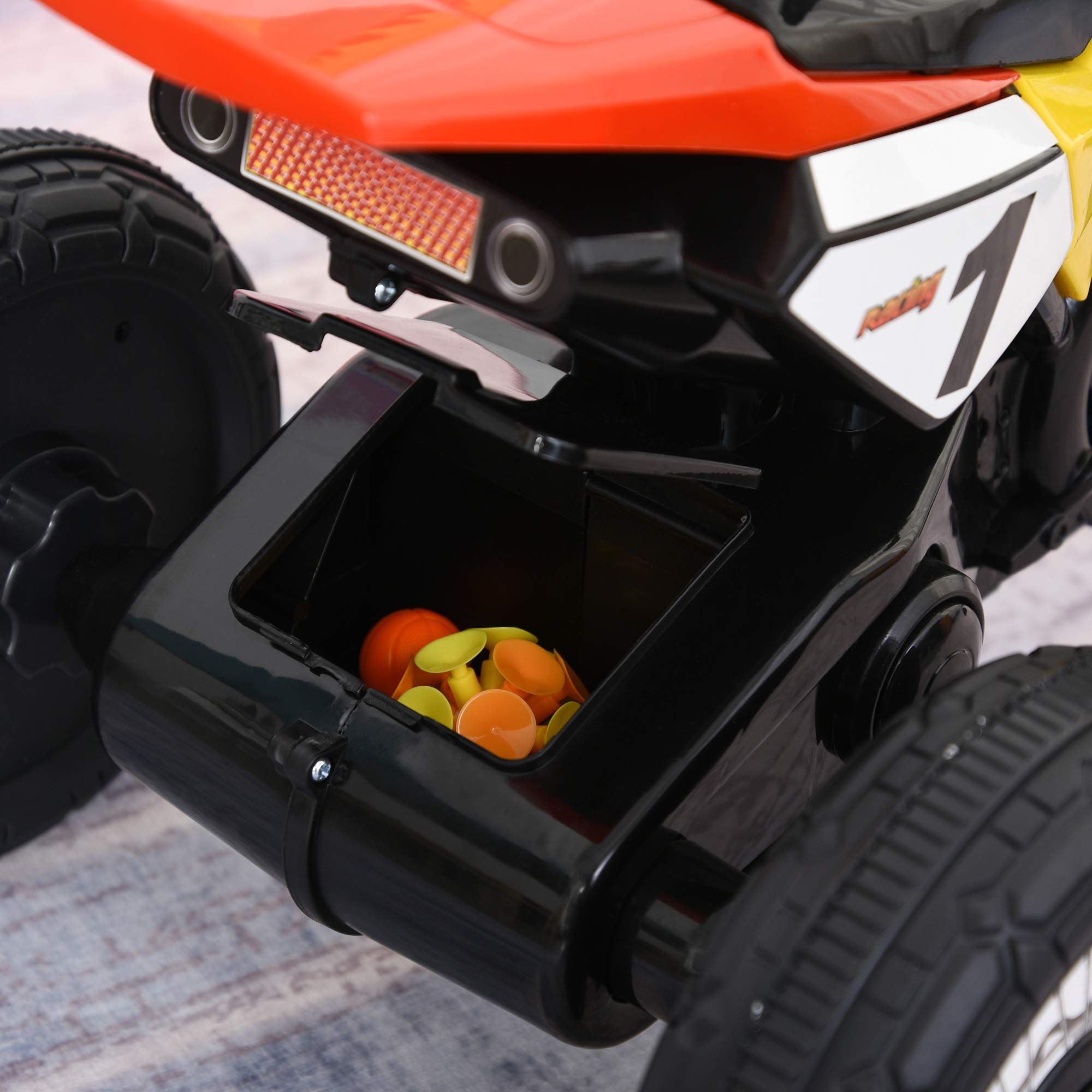 HOMCOM Triciclo per Bambini Stile Moto a Pedali con Luci e Suoni, 3 Ruote Larghe, Età 18-36 Mesi, 71x40x51cm, Rosso