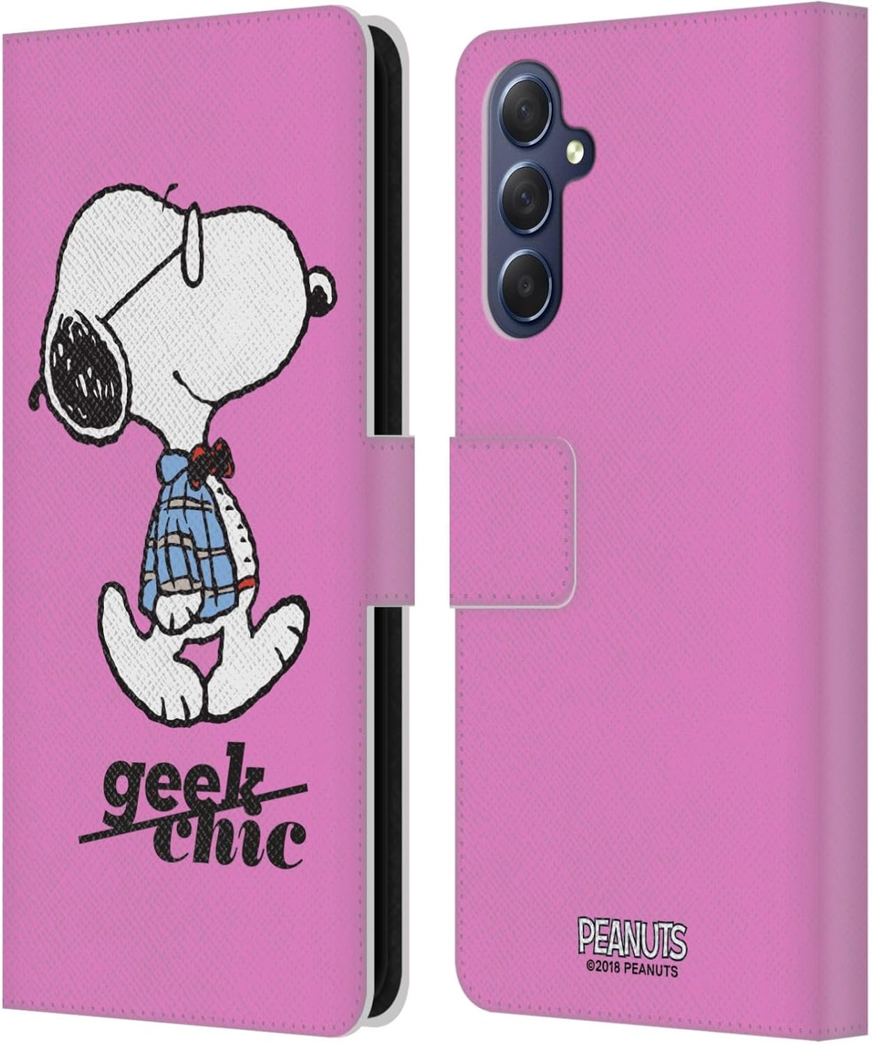 Head Case Designs Officially Licensed Peanuts Joe Preppy The Many Faces of Snoopy Leather Wallet Case Compatible with Samsung Galaxy M54 5G