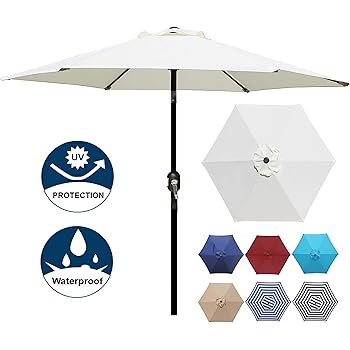 Castlecreek 9 Two Tone Deluxe Market Patio Umbrella Khaki Black Patio Furniture Accessories Umbrellas Shade