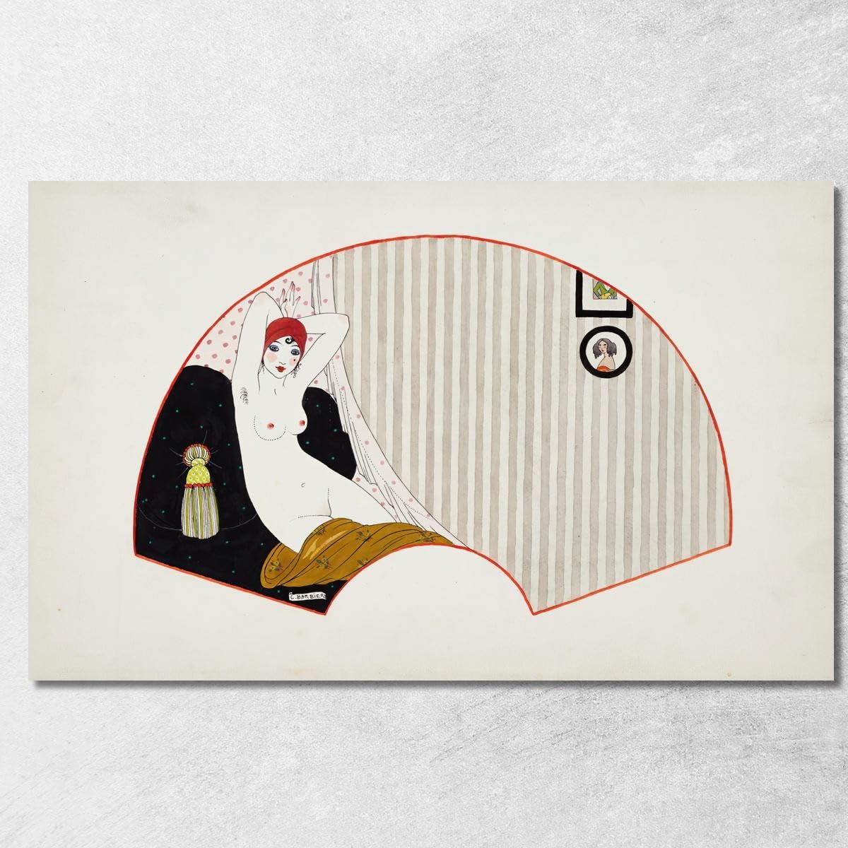 Tableau George Barbier gbb54 impression toile 150x90 grand format encadré