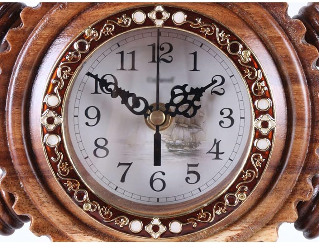 FMURY Home Decor Solid Wood Table Clock Living Room Office Bar Cafe Desktop Clock Silent Quartz Desk Clock