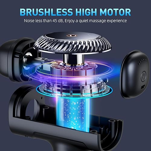 Miniatura 5 de Pistola de masaje muscular, masajeador de espalda de tejido profundo (negro mate)