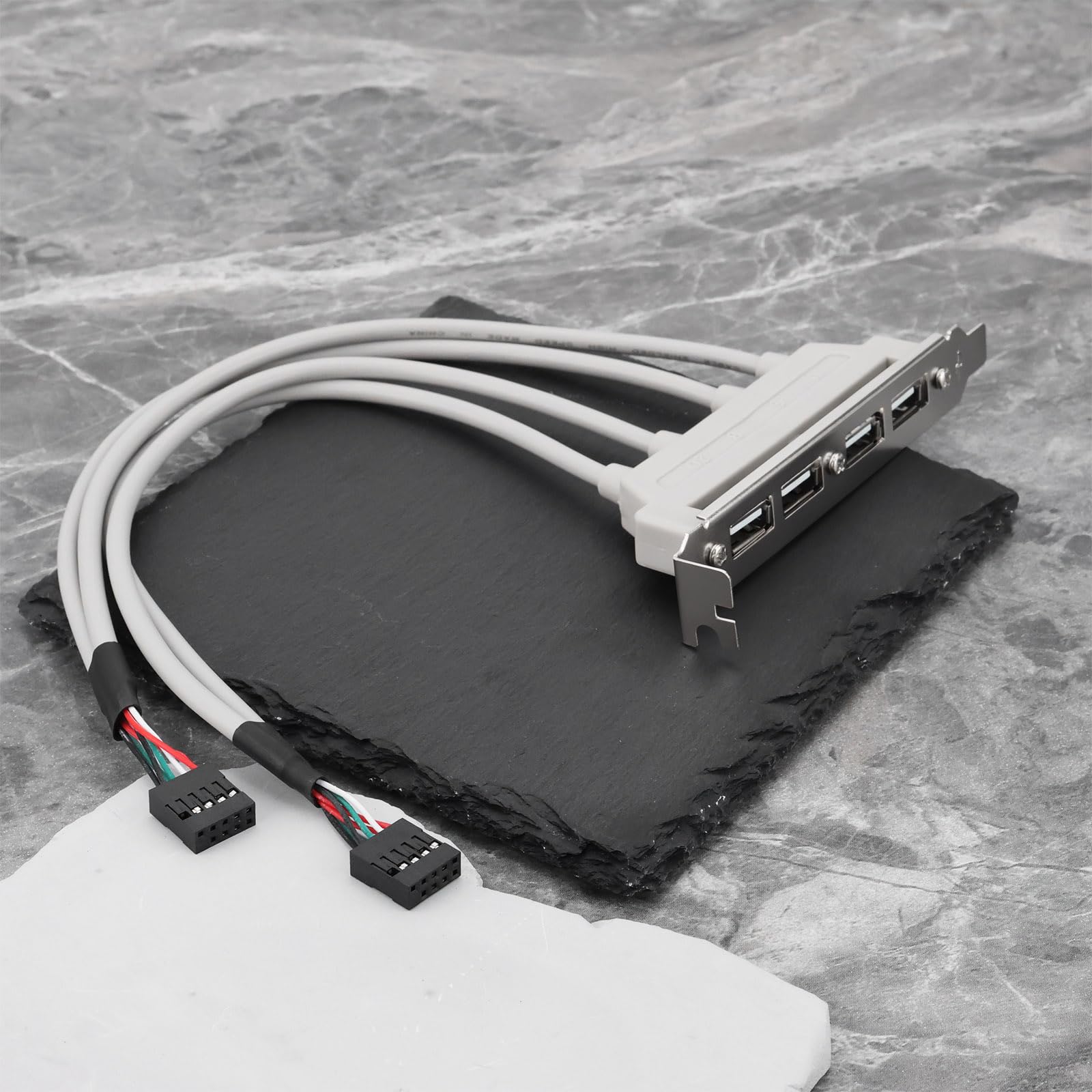 4 porty USB 2.0 żeński na 2 płyty głównej 9-pinowy kabel nagłówka z uchwytem PCI-E