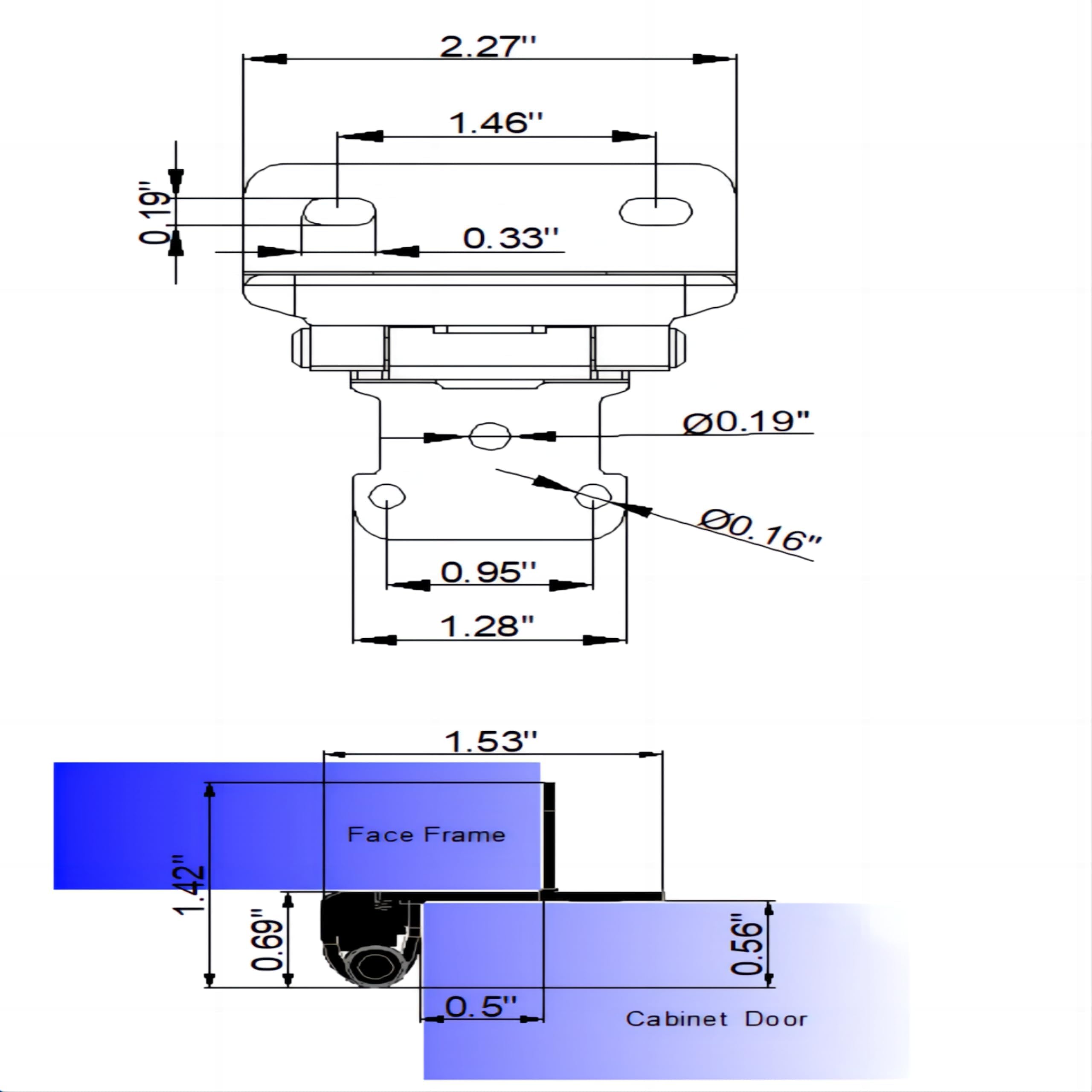HOME MASTER HARDWARE 50 Packungen (25 Paar) 1,27 cm Overlay Schrankscharniere, selbstschließend, halbteilgewickelt, Küchenschranktürscharnier, schwarze Scharniere für Küchen-/Schranktüren