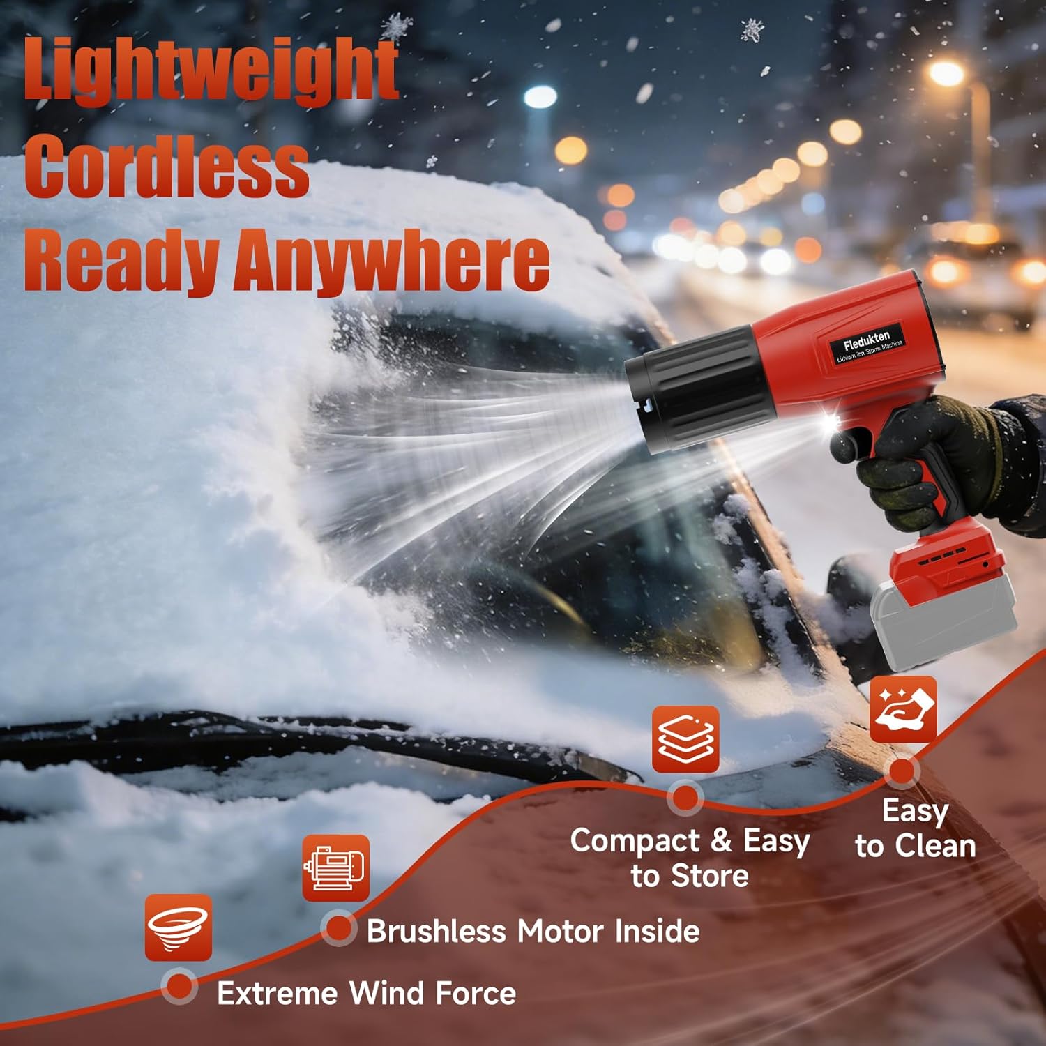 Cordless Leaf Blower Compatible with Milwaukee 18V Battery (Tool Only), 800,000 RPM Brushless Turbo Jet Blower up to 60m/s Airflow, Lightweight 1.5 lbs Handheld Dust Blower for Patio, Lawn & Garage