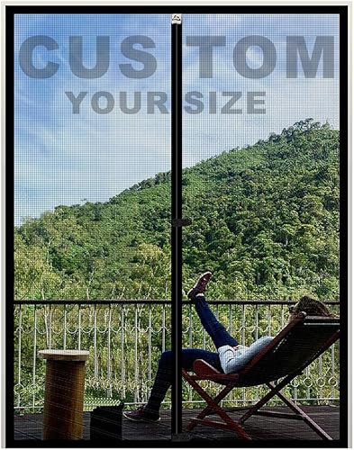 Yotache Pantalla magnética personalizada para puerta de 25 a 35 pulgadas de ancho, cortina de red de poliéster reforzada para puerta trasera