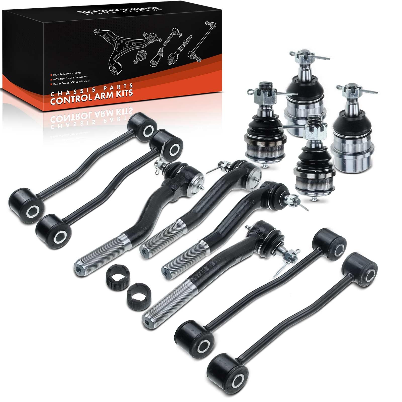 Frankberg 12x Kit de bras de suspension Essieu avant Essieu arrière