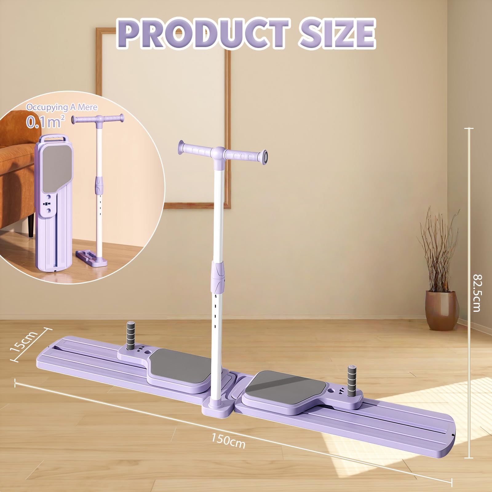 Pilates Reformer Trainingsboard, Yoga Reformer Übungsbrett Set, Mini Pilates Reformer, Faltbare Ab Core Trainer Maschine für Frauen Männer