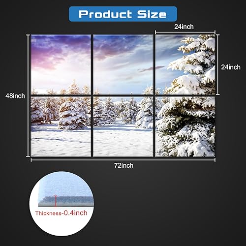 Miniatura 12 de Paquete de 8 paneles acústicos artísticos de espuma a prueba de sonido para paredes, paneles decorativos absorbentes de sonido de 48 x 32 pulgadas