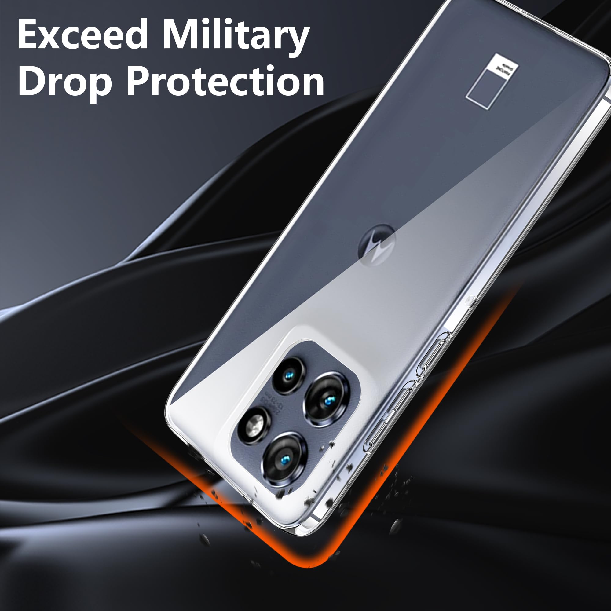 CAUHENYEE Trasparente Cover per Motorola Edge 50 Neo/Edge 60 Neo Custodia, con 1 Pezzi Schermo in Vetro Temperato, Cover Sottile e Morbida in TPU Trasparente, AntiGraffio, Antiurto