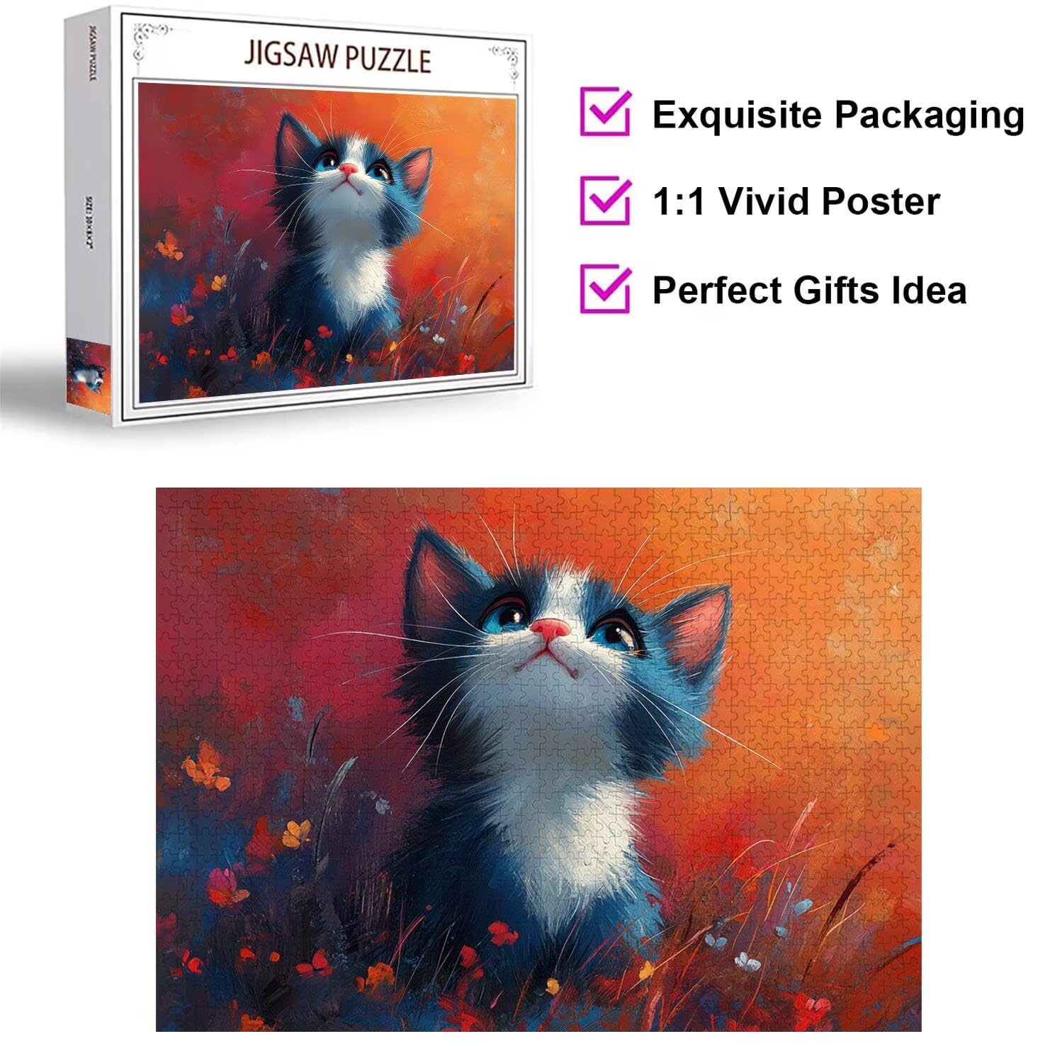 Puzzle 6000 Pezzi astratto Puzzle Classici per Gioco Familiare, n-54 | Impossibile Puzzles, Intrattenimento Creativo, Rilassamento e Intelligence, Regalo per Amore e Amico, Decorazioni Casa, gatto