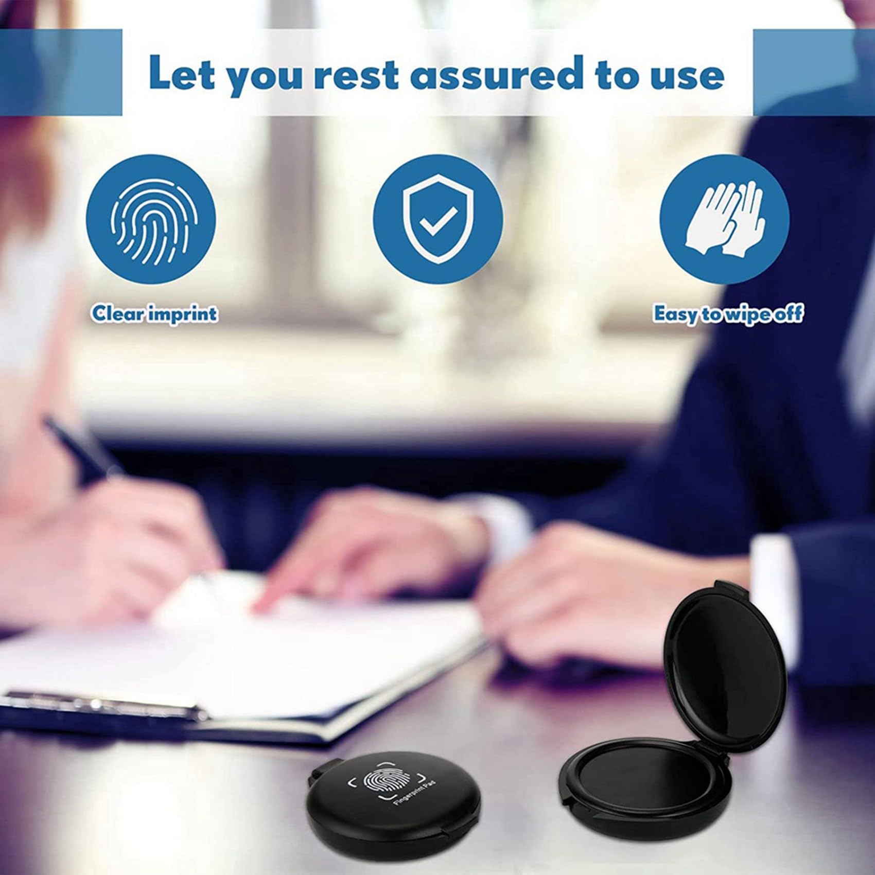 100 Pz Impronte Digitali Impronte Digitali Tampone Inchiostro Mini Nero Timbro Inchiostro Pad Forniture Notarile Identificazione ID di Sicurezza