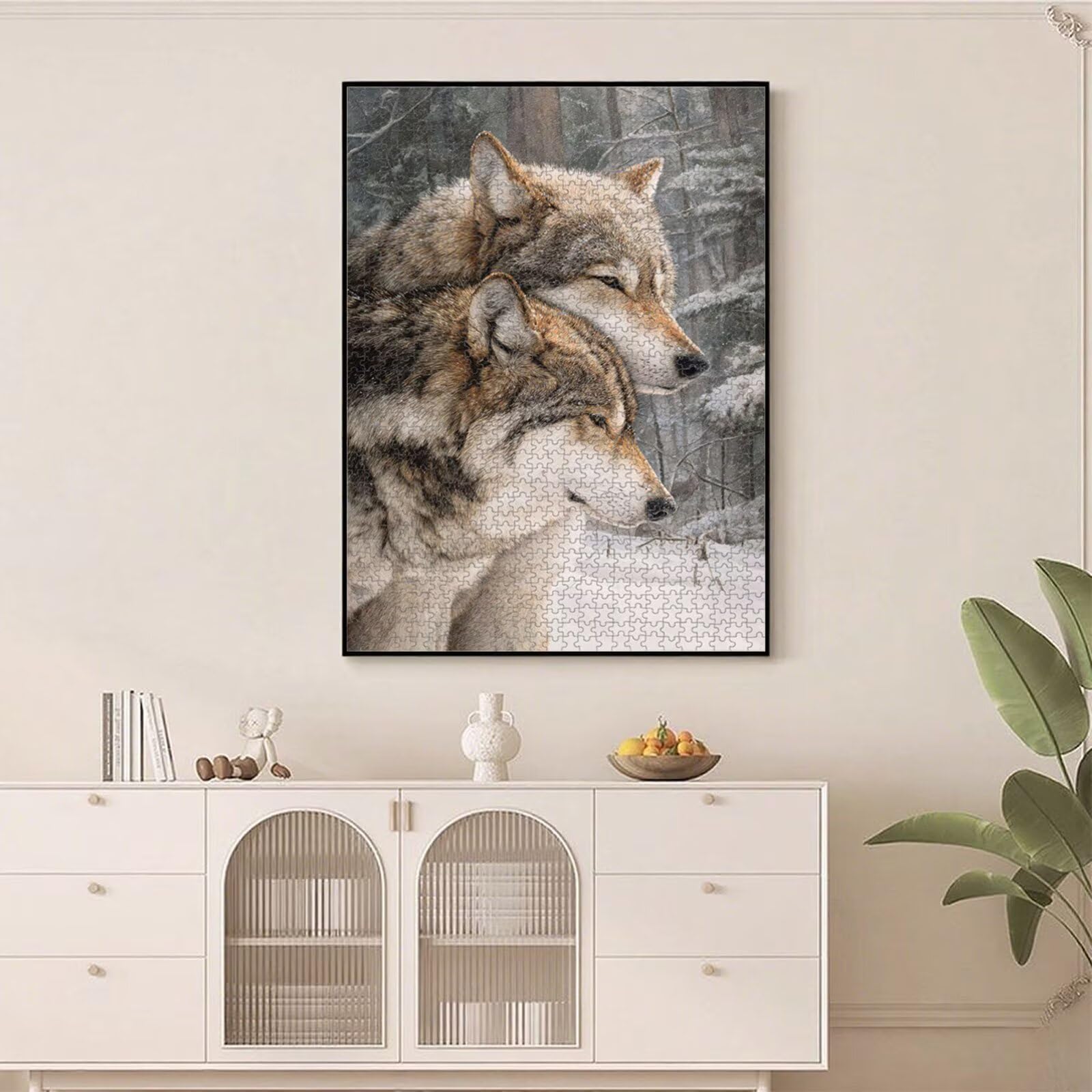 1000 Pièces Puzzle Adulte Loup & Hiver Puzzle en Bois Robuste 1T#1986 | Puzzle en Bois, Découpe de Précision, Encres aux Couleurs Vives, Loisir Relaxant, Décoration Intérieure, Cadeau, 50x75cm