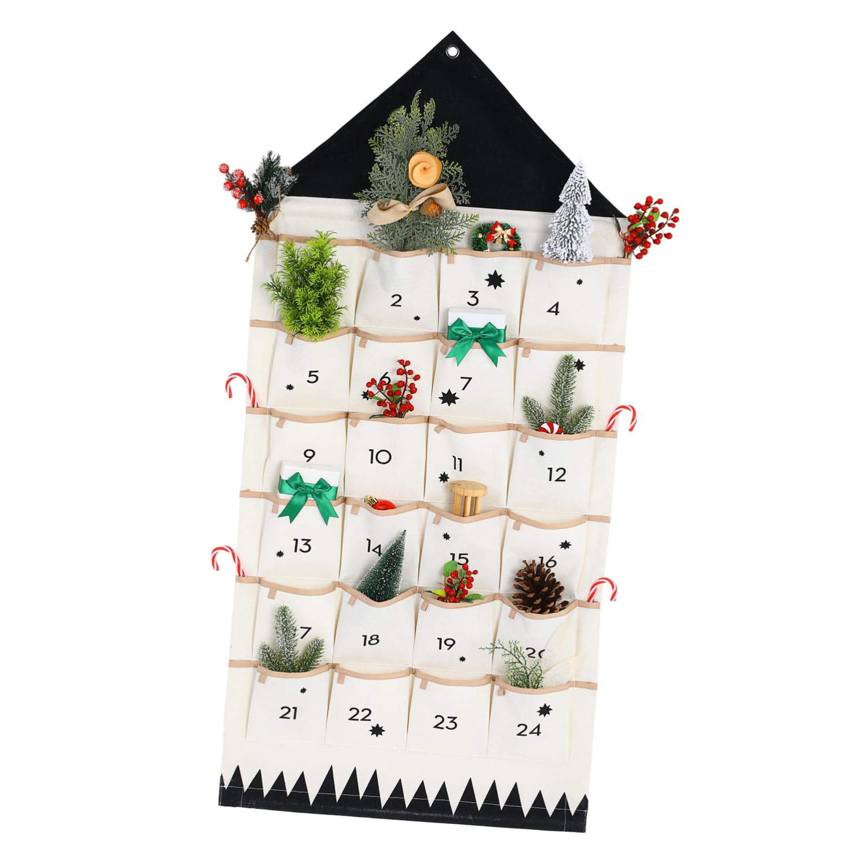 Pochette de rangement calendrier de Noël suspendu décoration murale maison et fêtes