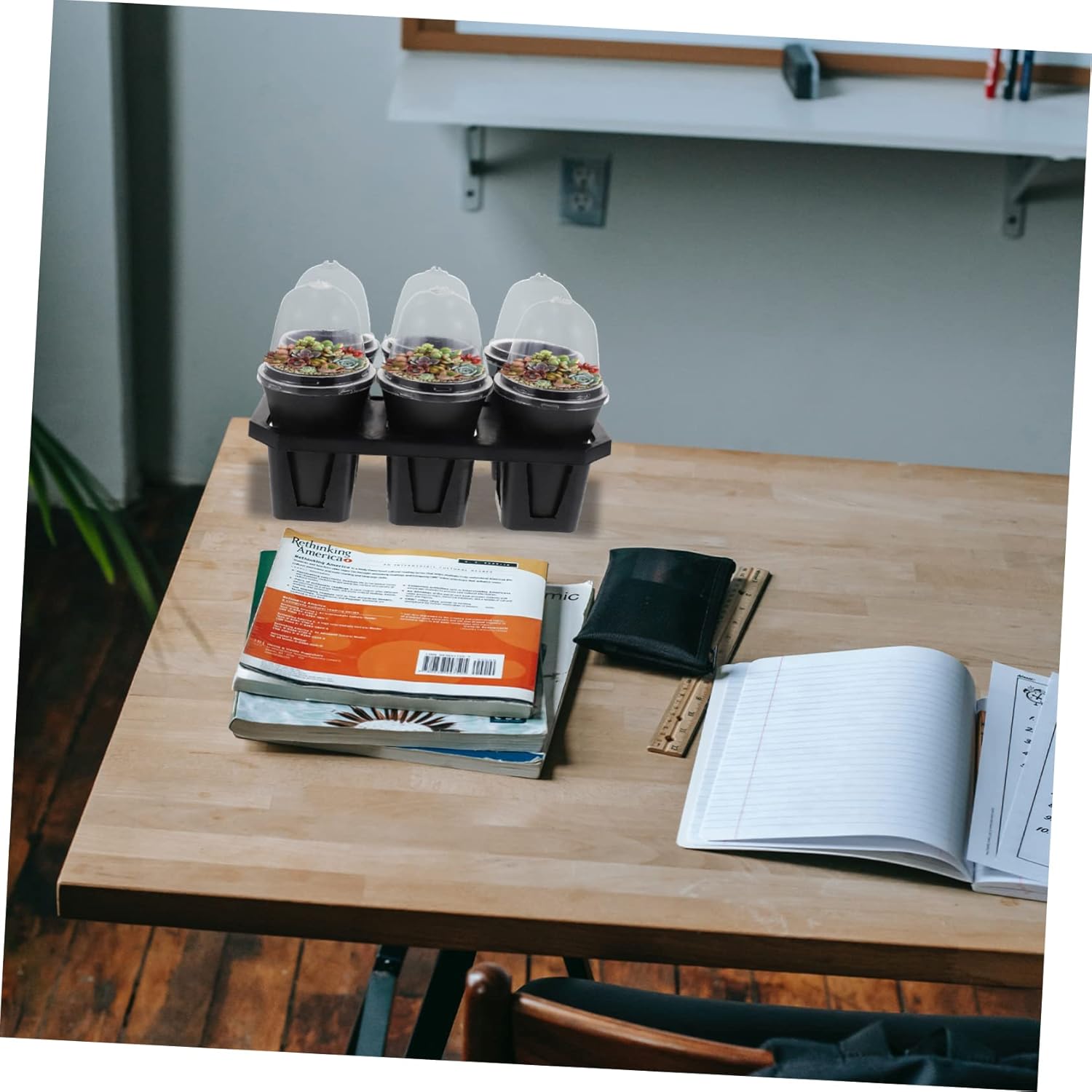 POPETPOP Round Humidity Dome Nursery Pots with Base Stuffy Planting Planter for Indoor Gardening Plastic Flower Plant Pots for Succulents and Cactus