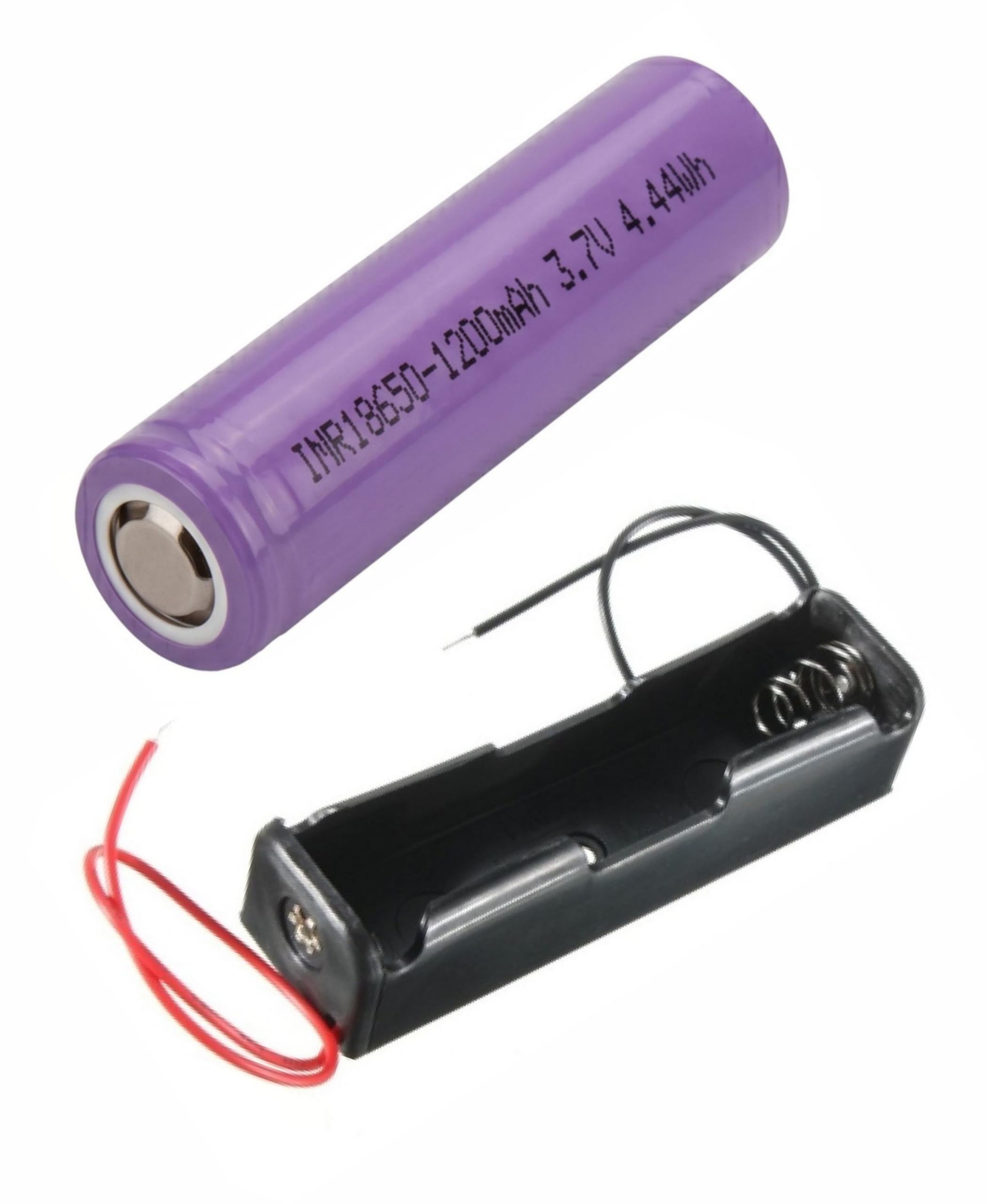 18650 Button Top Single Battery Holder with Wire Leads, Pack of 2 | 3.7V Lithium-ion, 2000mAh Capacity, Rechargeable, Wire Lead Design-image-36