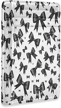 Black Bows Card Holder Slim Front Pocket Wallet Minimalist RFID Blocking Credit Card Case for Women Men