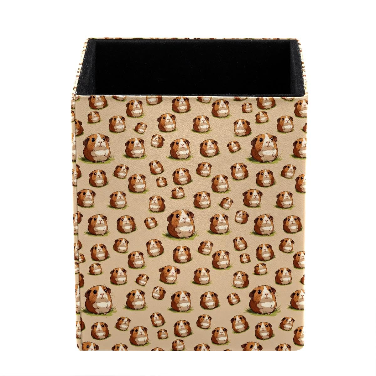 HEOEH Guinea Pigs Pen Holder Pen Pot, Square Pencil Cup for Desk