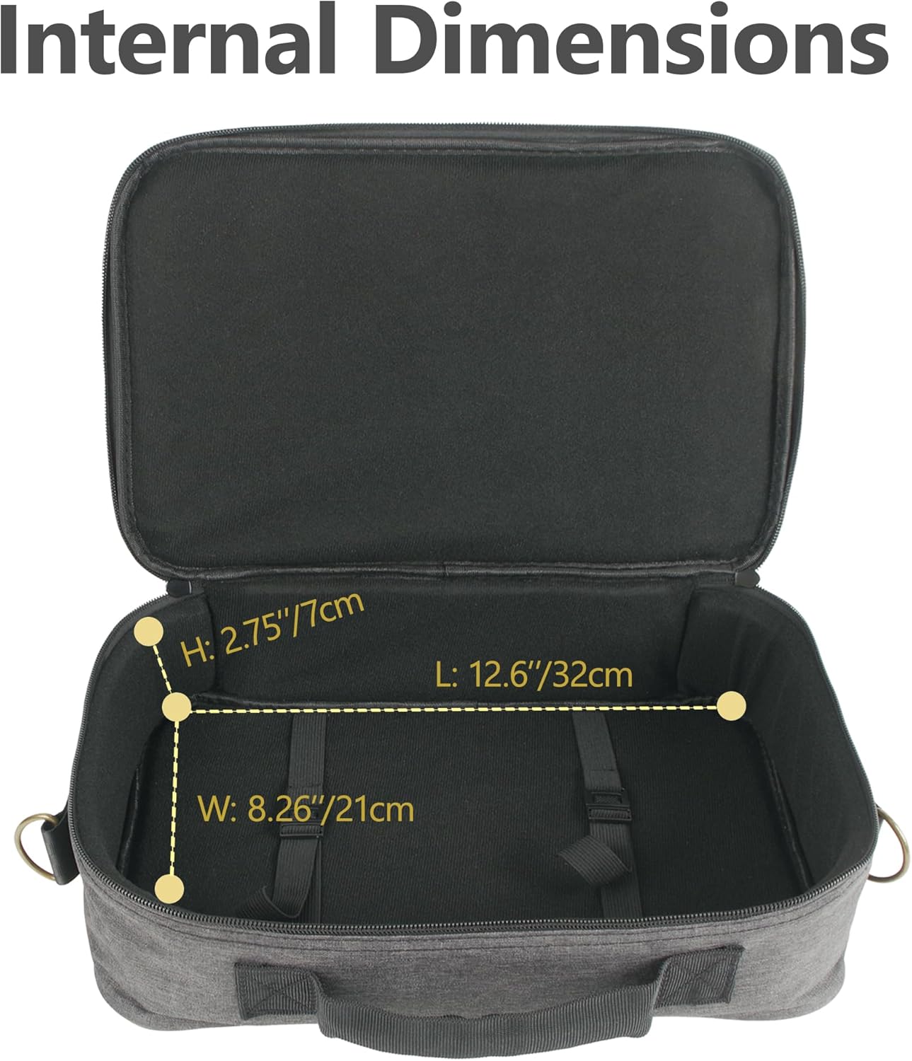 Rockhouse Effects Pedal Bag Guitar Pedalboard Case Travel Carrying Gig Bag for DJ Controller, Music Gear, Shockproof Padded Lining & Waterproof Fabric, Fits 12.6 x 8.26 x 2.75 inches (MEB-S) - Image 3