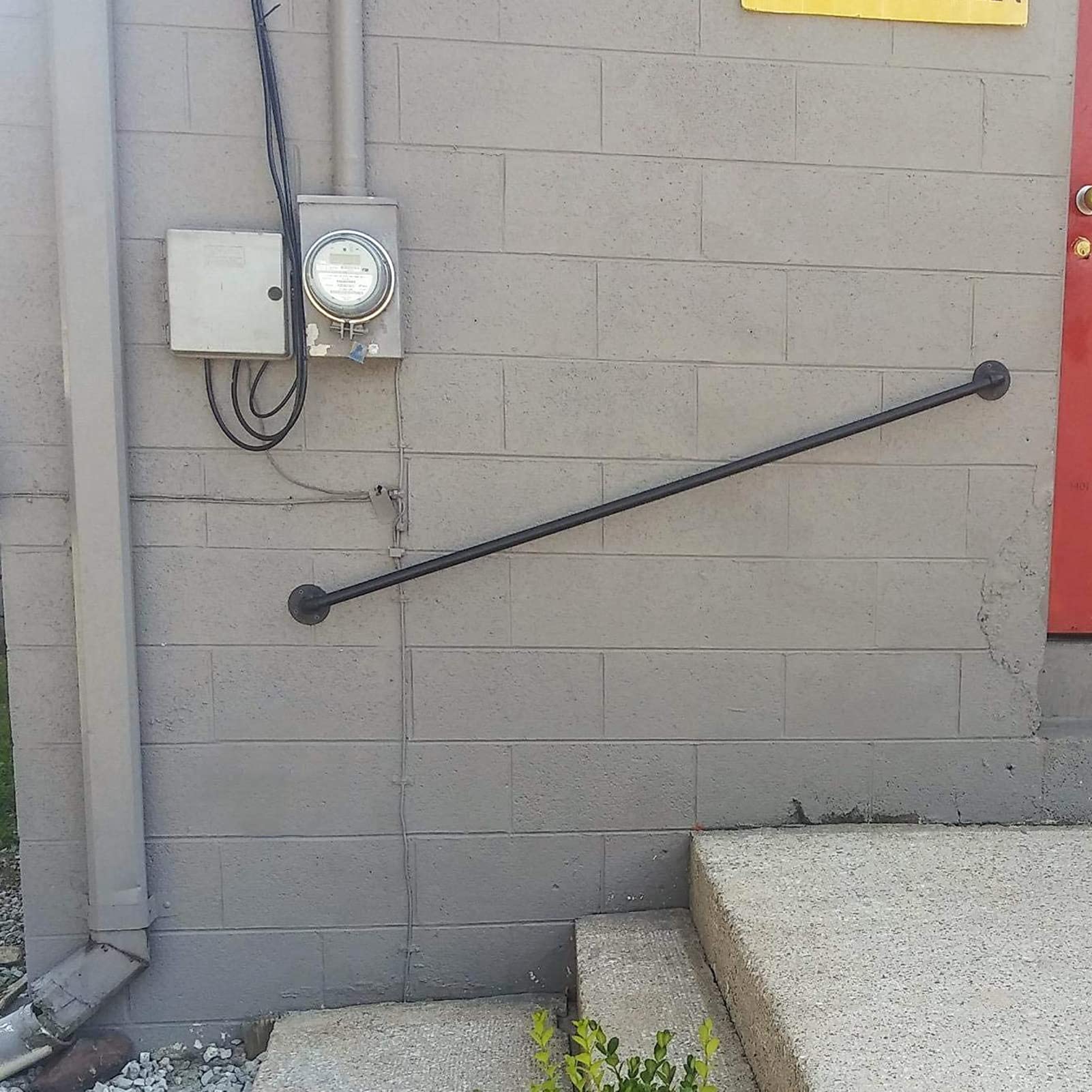 Barandilla De La Escalera De La Tubería, Pasamanos De La Esquina Redonda De Interior Al Aire Libre, Pasamanos De Tubería Industrial Con Soporte De Montaje En Pared, Lámparas De La(Size:30cm)