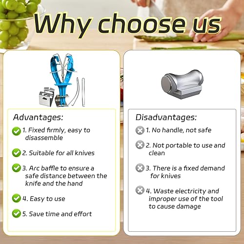 Miniatura 5 de Afilador de cuchillos de acero inoxidable con soporte, herramienta de afilado de mantenimiento para mataderos de cocina, cuchillos ayuda a reparar