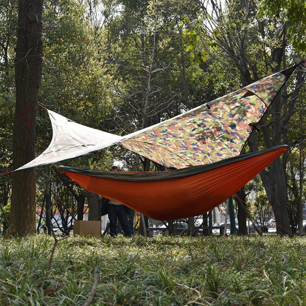 POYHKFD Telo per Tenda Amaca, Telo per Tenda Amaca Impermeabile Antipioggia Telo per Pioggia, Telo per Tenda Amaca Portatile Leggero Riparo, Tenda da Viaggio per Campeggio All'aperto Telo per Zaino in