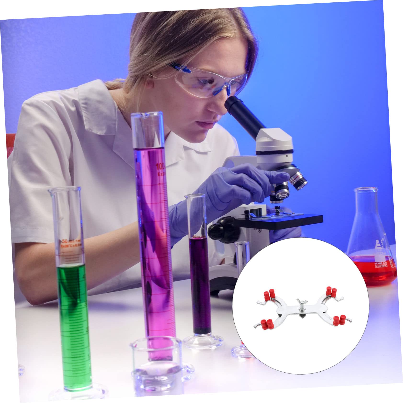 MAGICLULU 5 Pezzi Clip per Titolazione Alluminio per Laboratorio Accessorio per Tavolo Titolazione Resistente e Sicuro per Esperimenti Scientifici e Scolastici