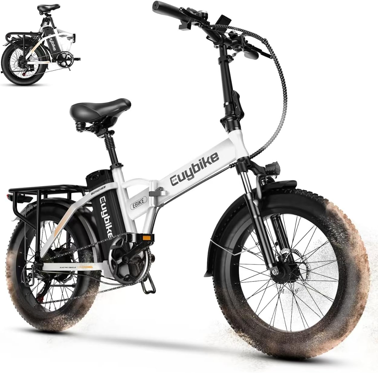 Folding Electric Bike for Adults and Seniors, 1000W Motor 48V 20AH Battery 30MPH 80 Miles, 20" Fat Tire All Terrain Ebike, 7-Speed Commuter E Bike, Step-Thru Electric Bicycle for Women and Teens