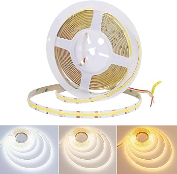 JOYLIT PRO+ 24V COB LED Strip 16.4FT CCT 2700K-6000K 610LM/FT Indoor | CE UL, CRI 92+ 640LEDs/m Dotless, Dimmable Tunable White, Self-Adhesive 10mm, Cuttable, for Kitchen, Bedroom Light Only