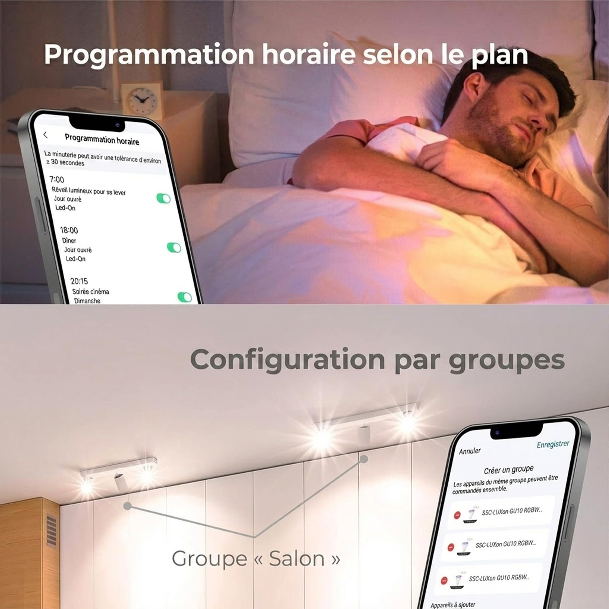 SSC-LUXon EYLA - lot de 2 ampoules LED E27 connectées globe filament | Se remplace en un geste, sans outil ni application, pour un confort lumineux immédiat et des économies d'énergie durables.