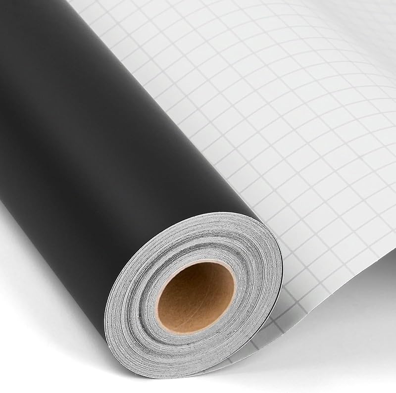 Rollo de vinilo permanente negro mate de 12'' x 42 pies - Rollo de vinilo adhesivo permanente para silueta, cortadores de camafeo, letreros, troqueladores artesanales, decoración del hogar,