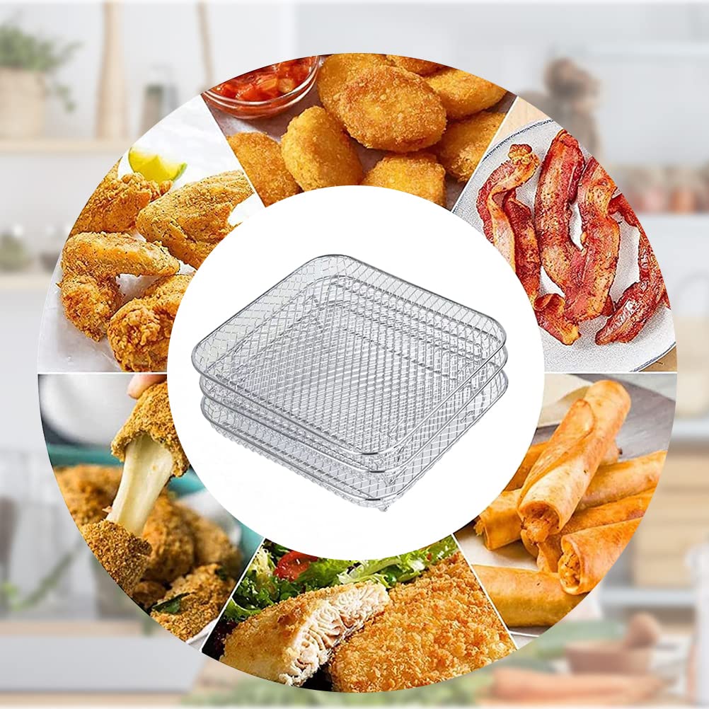 Supporto Disidratatore Acciaio Inox per Friggitrice Aria Foodi 8L, 3 Pezzi