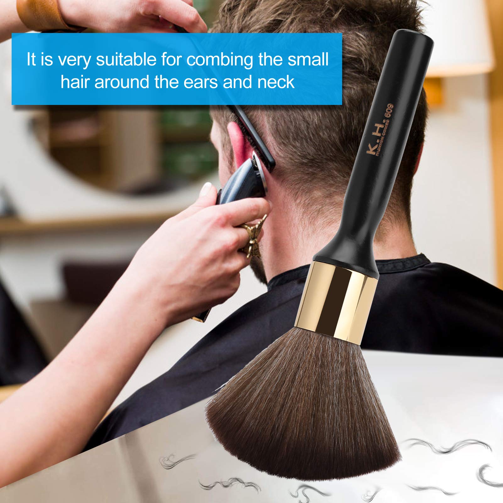Neck Duster, Weit verbreitete Neck Duster Bürste für Friseursalon für den Haushalt(Schwarz)