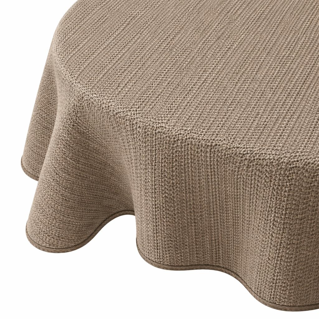 Tovaglia da Giardino 160x220 cm Copritavolo Outdoor ovale antiscivolo resistente alle intemperie - Cappuccino